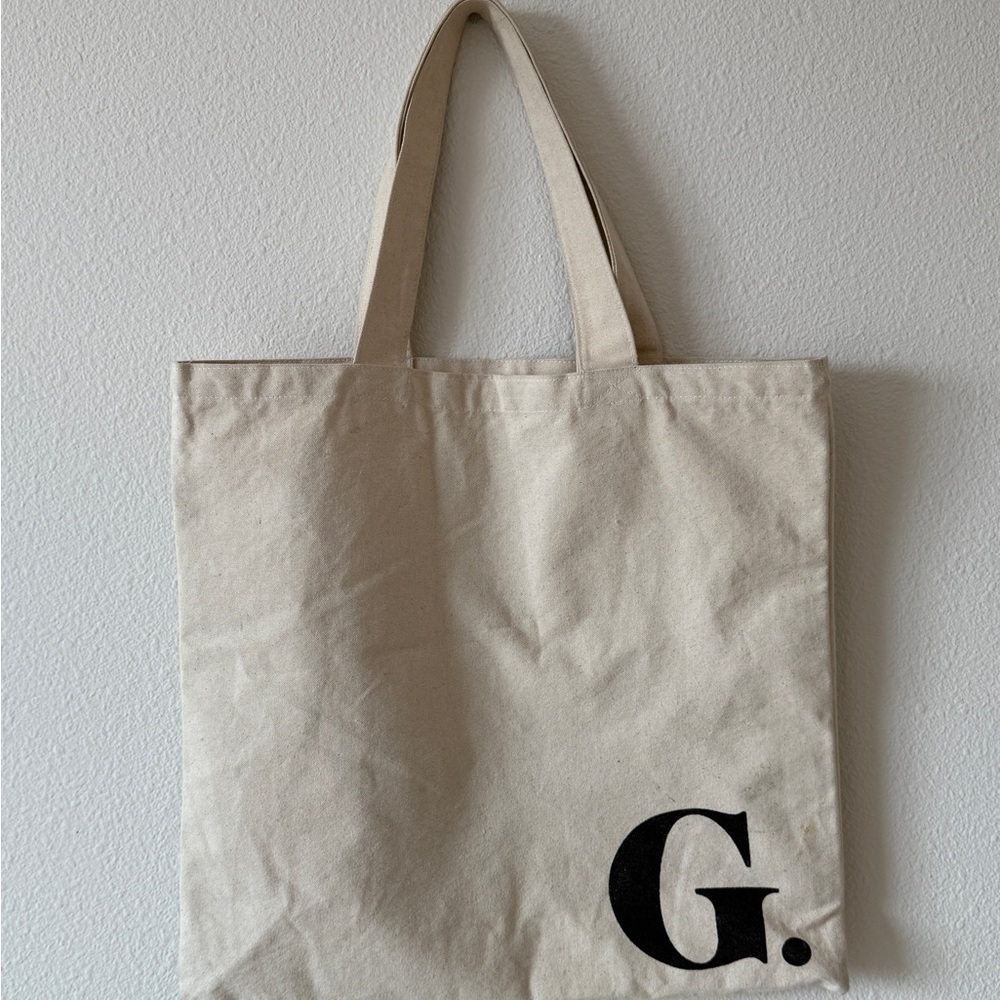 Canvas Tote Bag with Black Lettering